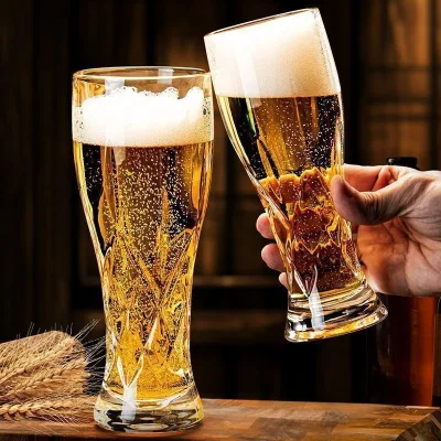 FIRE. Creative Thickened Glass Handmade American Style Light Luxury Retro Carved Crafted Design Waist-controlled High-value Beer