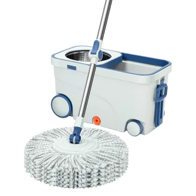 Factory Wholesale Handle Detachable Self-cleaning Magical Rotating Mop Set Steel Drum Rotating Mop and Bucket System