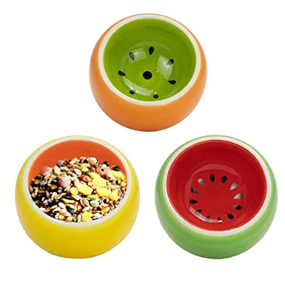 Hamster Food Bowl Ceramic Rabbit Food Plate and Water Bowl