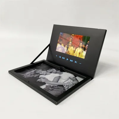 High Quality Factory Price 4.3/5/7 Inch IPS Screen A5 Softcover Video Brochure Business Card Book With Ribbon