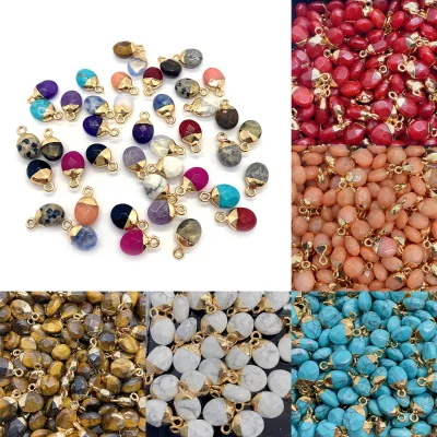 Natural Stone Cut Spot Stone Pendant Oval Opal Pendant DIY Necklace Accessory
