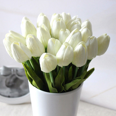 Latex Real Touch Bridal Wedding Bouquet Tulip Artificial Flower Mini  Tulip