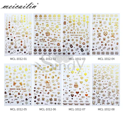 Popular New Nail Stickers 3D Gold Nail Sticker With Nail Art Stickers for Manicure