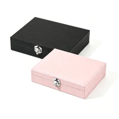 Large PU Leather Jewelry Storage Box, Multi-grid Jewelry Organizer Case for Rings Earrings Necklaces Lipsticks