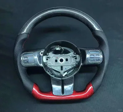 YLD Customized Products Carbon Fiber Leather LED Steering Whee for JEEP SRT8 Car Steering Wheel
