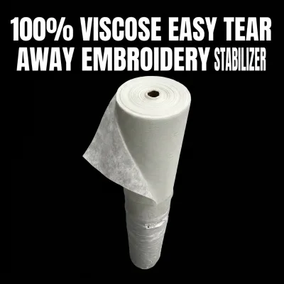 Air-Laid 100% Viscose Tearaway Embroidery Stabilizer Easy Tear All Directions, Clean Finish No Fuzzy Edges