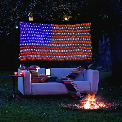 420 LEDs Waterproof Led US Flag Lights Super Bright LED American Flag Mesh Light