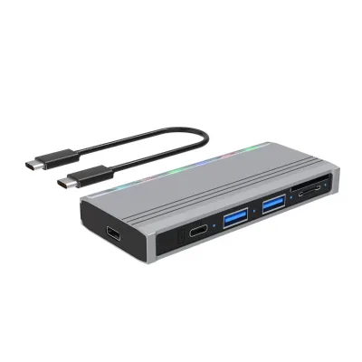5 Ports USB C HUB With USB2.0 TF SD Card Reader 5 in 1 Type C HUB With Built-in M.2 SSD Enclosure