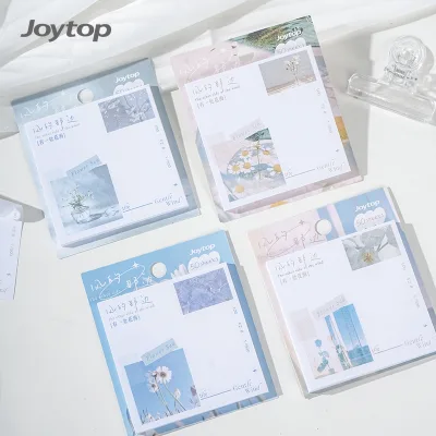Joytop Wholesale Loose Leaf Waterproof Beyond the Wind Recyclable Memo Pads Box Vintage Decorative Page Flags