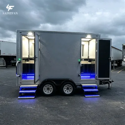 Luxury Custom Smart Luxury Mobile Toilet Trailer-Mounted Multi-Compartment With Bidet and Sink for Villa Outdoor Camping