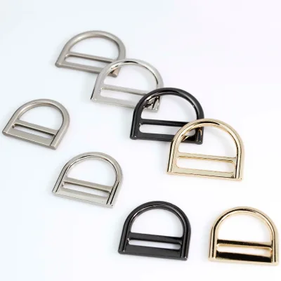 Zinc Alloy D-Ring Slider Buckle Semi-Circle Adjuster Metal Hardware for Handbags Backpacks & Luggage
