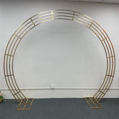 Gold/Silver Metal Wedding Arch Props Semi-Circle Iron Arch Outdoor Wedding Backdrop Stage Decoration Arrangement