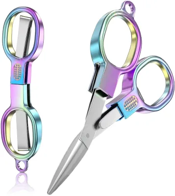 2PCS Durable Stainless Steel Folding Scissors Mini 4.5in Portable Travel Sewing Craft Nurse Accessories