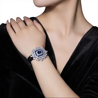 High-End Custom Jewelry Design Sapphire Metal 3BAR Water Resistant Necklace Divine Craftsmanship Bluediamond Wristband Bracelet