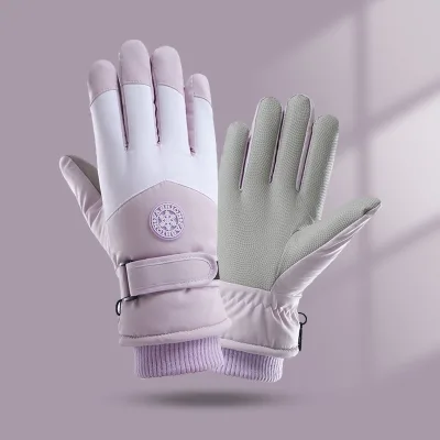 Kids Outdoor Winter Sports Gloves Waterproof and Windproof Thermal Ski Gloves for Snow Racing Insulated Polyester Material