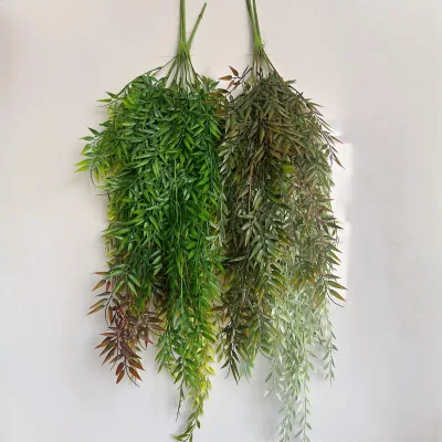 Multiple Colors Artificial Simulation Bamboo Leaves PE Plant Hanging Greenery Eco-Friendly Home Porch Window Farmhouse Garden