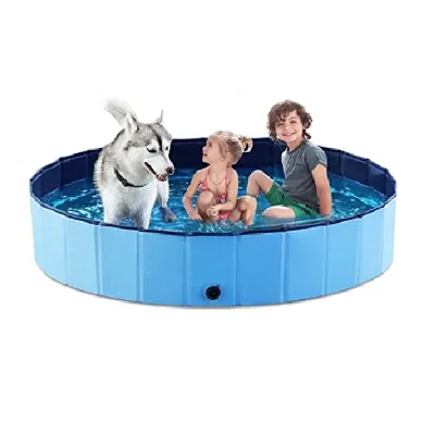 Huge Dog Pool Foldable Indoor and Out Door Pet Pool, Pet Portable Dog Bathing Tub for Large Small Dogs Kids