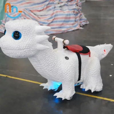 Joy2fun Realistic Metal Dinosaur Ride on Toy for Kids Outdoor & Indoor Theme Park Playground Shopping Mall Business Use