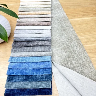 Wholesale Support Technology Tear-Resistant Chenille Fabric Colorful Upholstery Home Furniture Knitted Plain Style Sofa Fabric