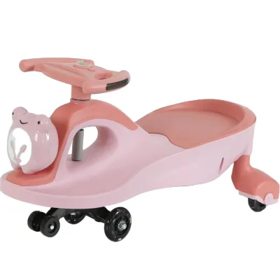 Kids' Balance Bike With Flashing PU Wheels Magic Plasma Swing Car Toys Twist Ride for Baby Plastic Material