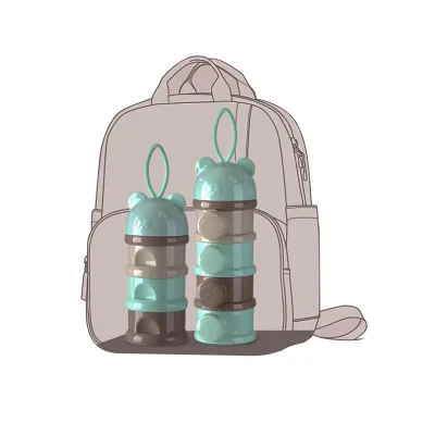 Portable Four Layer Baby Milk Powder Box Independent Layered Compartment for Home Storage