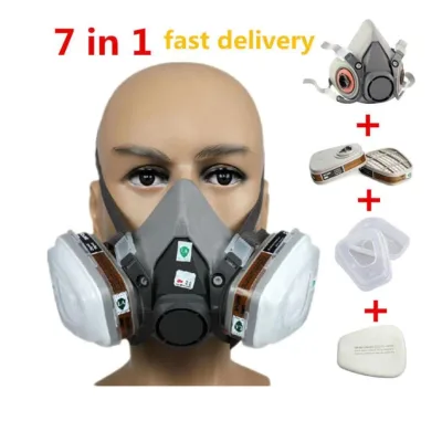 Wholesale High Quality TPR Industrial Chemical Respirtaor Reusable Half Face Painting Gas Mask With Double Filters