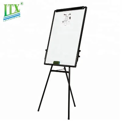 60*90cm Aluminum Frame Write Easel Board Flip Chart Dry Erase Whiteboards for School Office Meeting