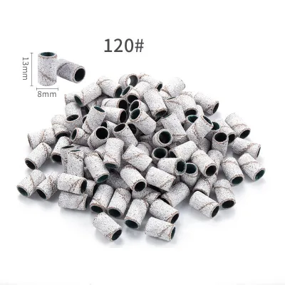 Wholesale 100pcs White Manicure Sanding Bands Different Grit Mandrel Sanding Band for Nail Drill #180 Nail Art Sanding Band
