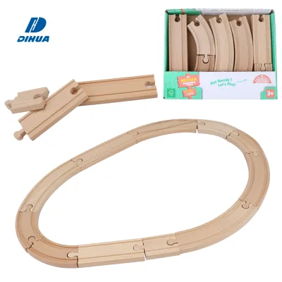 Happy Earth - Creative DIY Wooden Track Set Multi Pieces for Building Fun Race Tracks Educational STEM Toy for Kids to Assemble