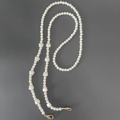 Custom Handmade 120cm Long Pearl Straps Designer Girl Fashion Beaded Pearl Chains Strap for Purse