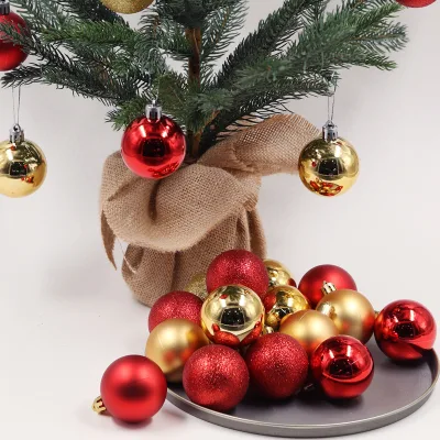 Christmas Decorations 3/4/6/8 cm 24-piece Christmas Balls Set Colorful Balls Plastic Electroplated Balls, Christmas Tree Hangers