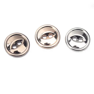 Edge Eye Retro Flatback Round Metal Button 2-Hole Zinc Alloy with Durable Plating Washable Clothing Button