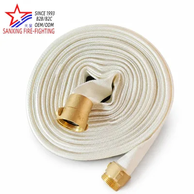 Tianxing Customizable Rubber Fire Hose with Brass/NST Thread Couplings 8-28 Bar Pressure 15-30m Length Sizes 1''-5''
