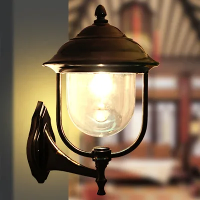 Modern European style high-quality outdoor LED wall lamp, aluminum glass warm white light, home villa garden corridor wall lamp