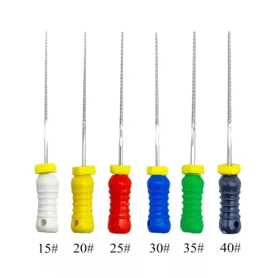 6pcs/Set K Files Dental Assorted Sizes 15-40# With Storage Block for Endo Treatment