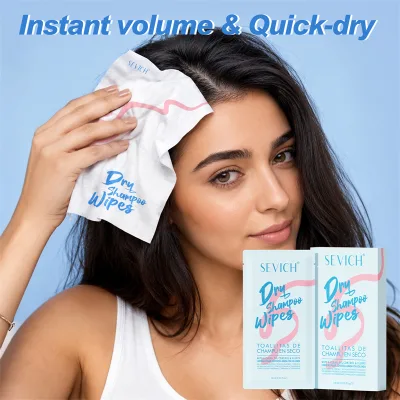 SEVICH No Rinse Shampoo Wipes Travel-friendly Portable Hair Refresh Wipe Dry Shampoo Sheets No Residue Volume Hair Wipes