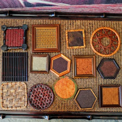 Bamboo Tea Tray Cup Mat Pot Mats Heat Insulation Chinese Style Tea Ceremony Accessories Pot Mats Factory Customize Luxury Bamboo