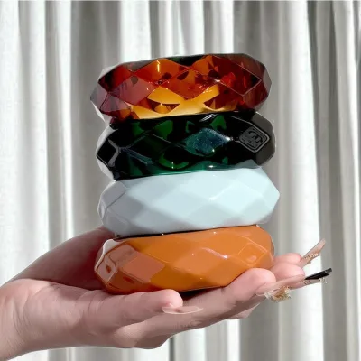 Wholesale Hot Selling Irregular Shape Wide Chunky Bangle Bracelets Crystal Style Colorful Exaggerated Acrylic Bracelet