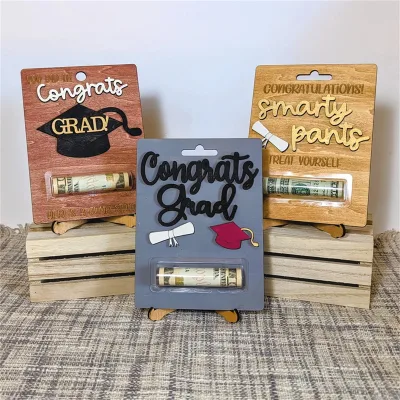 Senior Season Bonus Holder Wood Crafts Graduation Gift Money Holder