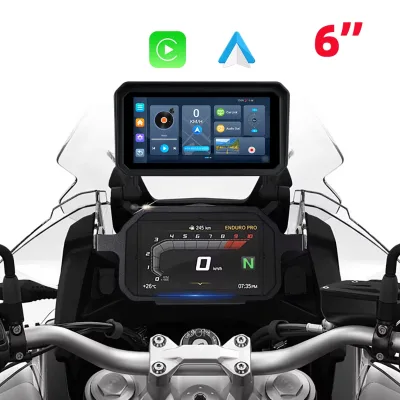 EKIY 6 Inch Motorcycle Carplay Navigation GPS Android 14.0 4+64GB Wireless Apple Carplay Android Auto Motorcycle Touch Screen