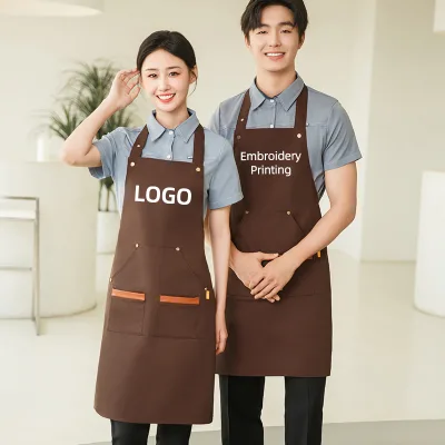 Modern Simple Apron Customized Logo Solid Color Waterproof and Greaseproof Wholesale Household Available Aprons