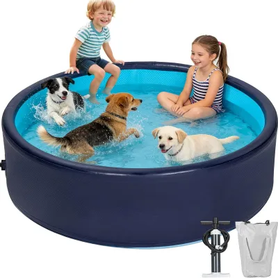 Drop-Stitch Inflatable Military-Grade Thickened PVC Foldable Collapsible Heavy Duty Kiddie Pool for Adults & Children