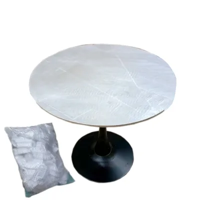 Disposable Tablecloth PE Thicken Flexible Elastic for Rectangle Round Tables Fit Dust and Stain Resistant