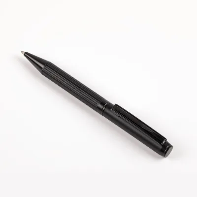 Custom Logo Metal Ballpoint Pen Set Aluminium Black Metal Engraving Pen Ink Pens for Business