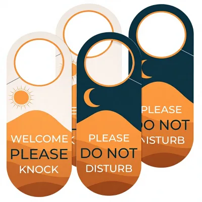 Do Not Disturb Door Sign Hanger 9x35" Universal Fit Reversible Double-Sided Durable Plastic Enhance Privacy