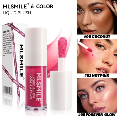 Makeup Blush Waterproof Liquid Blush High Pigment Long Lasing 6 Colors Private Label Vegan Matte Liquid Lipstick J1