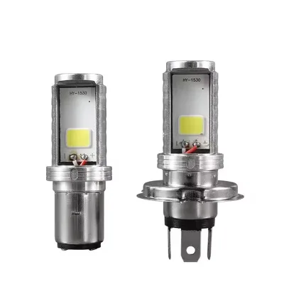 Led Silver Aluminum Cob H4 Motorcycle Led Headlight High and Low Beam Front Motorbike Led Lamps