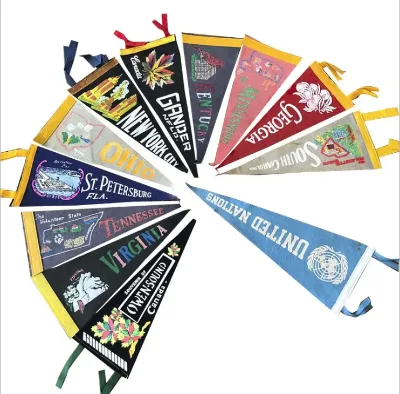 Promotion Advertising Custom Felt Flag Printing Cheap Pennant Sports Team Felt Flag Triangle Felt Flag