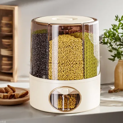Rotating Sealed Rice Bucket: Ideal for Storing Grains, Anti - Insect and Moisture-Proof, Food-Grade for Home Use