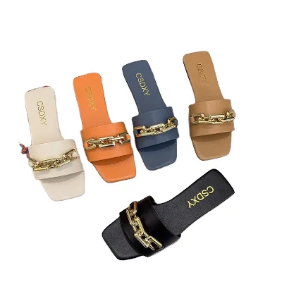 Factory Price Women Summer Autumn Beach for Flat Casual Fashion Trend Outdoor PU Lining Sandals Lazy Slides